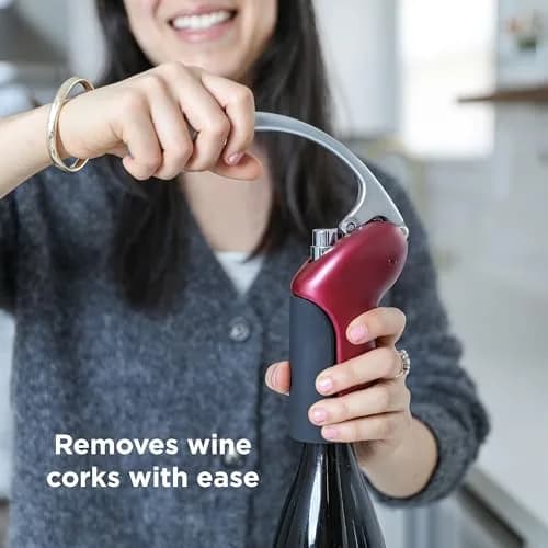 Rabbit Vertical Corkscrew Wine Opener with One-Pull Design, Foil Cutter Included, Easy to Use Manual Lever, Durable Stainless Steel Spiral, Merlot | Effortless Wine Opening thumbnail 4
