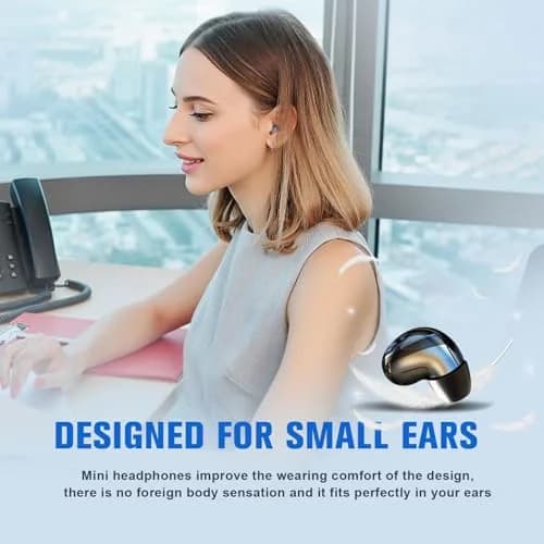 Loluka Mini Invisible Wireless Earbuds, Beige | Discreet Bluetooth 5.3 with Charging Case for Small Ears thumbnail 4