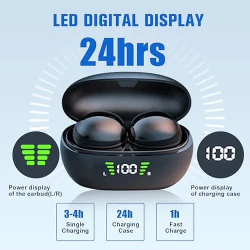 Loluka Mini Invisible Wireless Earbuds, Beige | Discreet Bluetooth 5.3 with Charging Case for Small Ears thumbnail 5