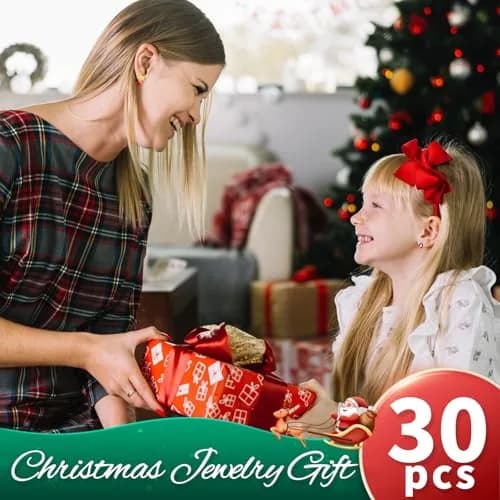 Gushu 30 Pairs Christmas Stud Earrings Set for Women | Hypoallergenic Holiday Jewelry Gifts thumbnail 7