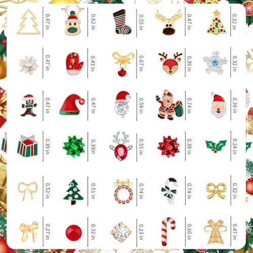 Gushu 30 Pairs Christmas Stud Earrings Set for Women | Hypoallergenic Holiday Jewelry Gifts thumbnail 2