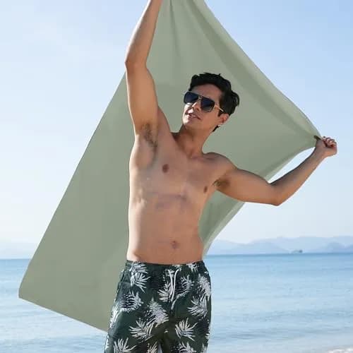 Rainleaf Microfiber Towel 183cm x 76cm | Super Absorbent, Quick Dry, Lightweight, Bean Green thumbnail 7