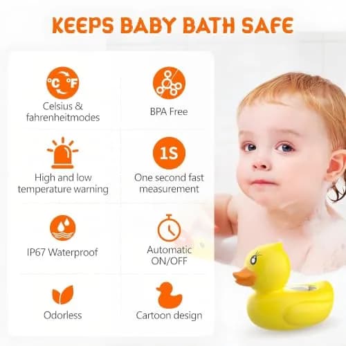dar darouxiao Baby Bath Thermometer Floating Duck | Instant Temp & Safety Alert (70-120c) thumbnail 7
