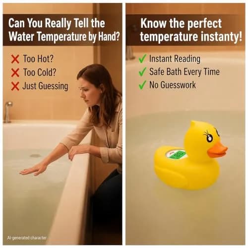 dar darouxiao Baby Bath Thermometer Floating Duck | Instant Temp & Safety Alert (70-120c) thumbnail 3
