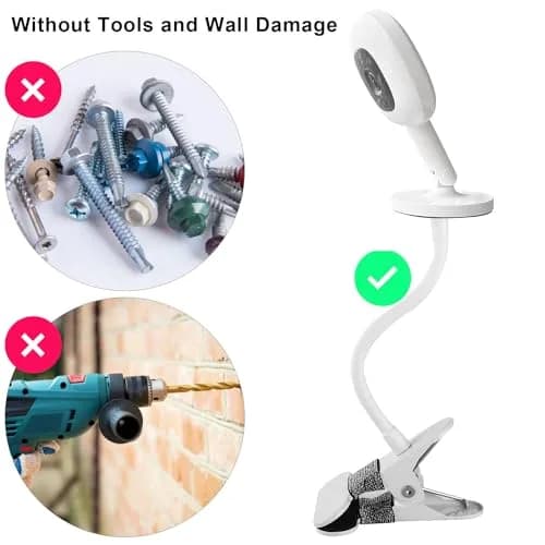 iTODOS Baby Monitor Mount Compatible with Nanit Pro & Flex Stand 8in Flexible Arm | Portable & Sturdy thumbnail 3