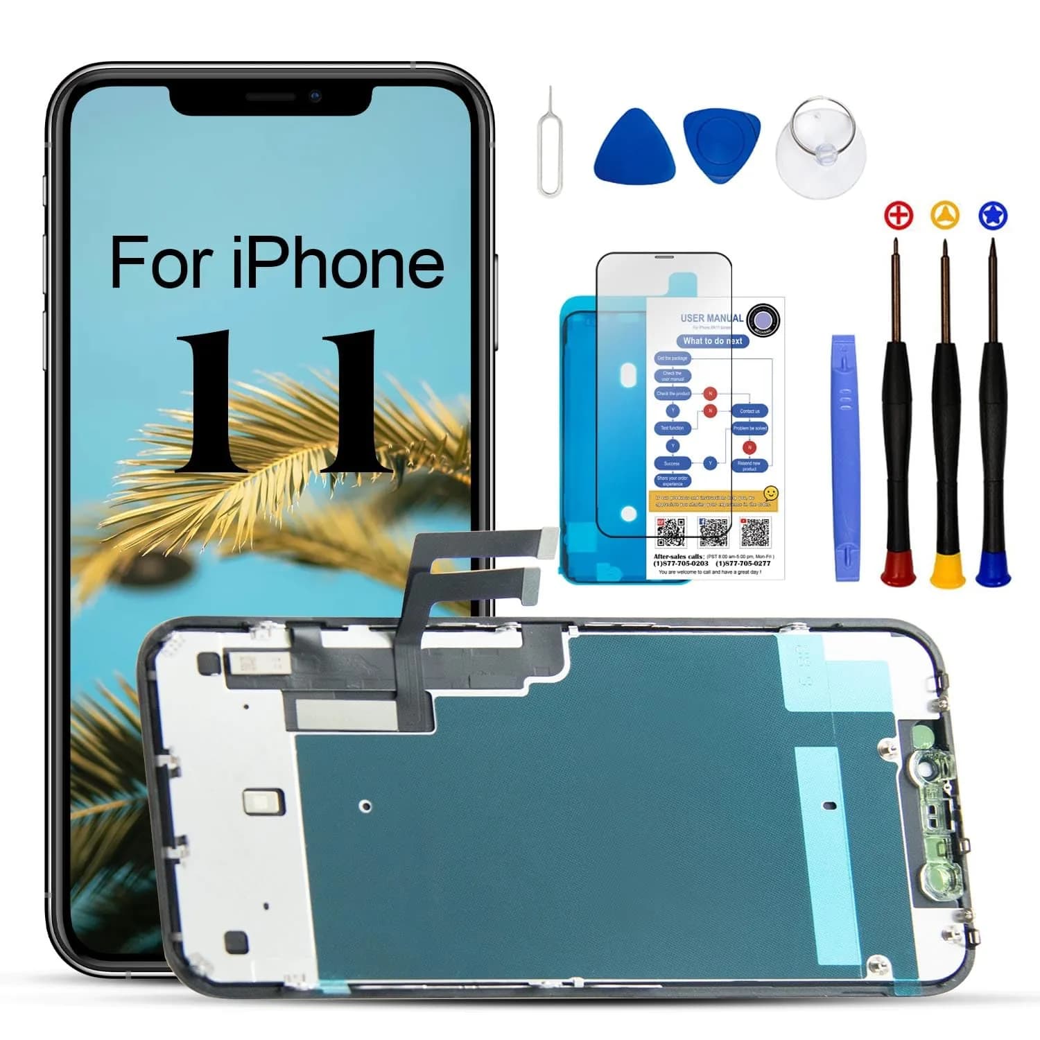 EFAITHLIFE iPhone 15 Screen Replacement 6.1 inch LCD Display with Tools Set — For iPhone 11