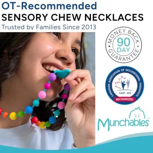 Munchables Starlight Chewelry Necklace (Fuchsia/Aqua/Pink) | OT-Recommended Sensory Chew for Children & Adults thumbnail 2