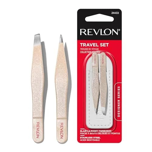 Revlon Designer Series Mini Tweezer Set for Travel | Precise Hair Removal Tools thumbnail 1