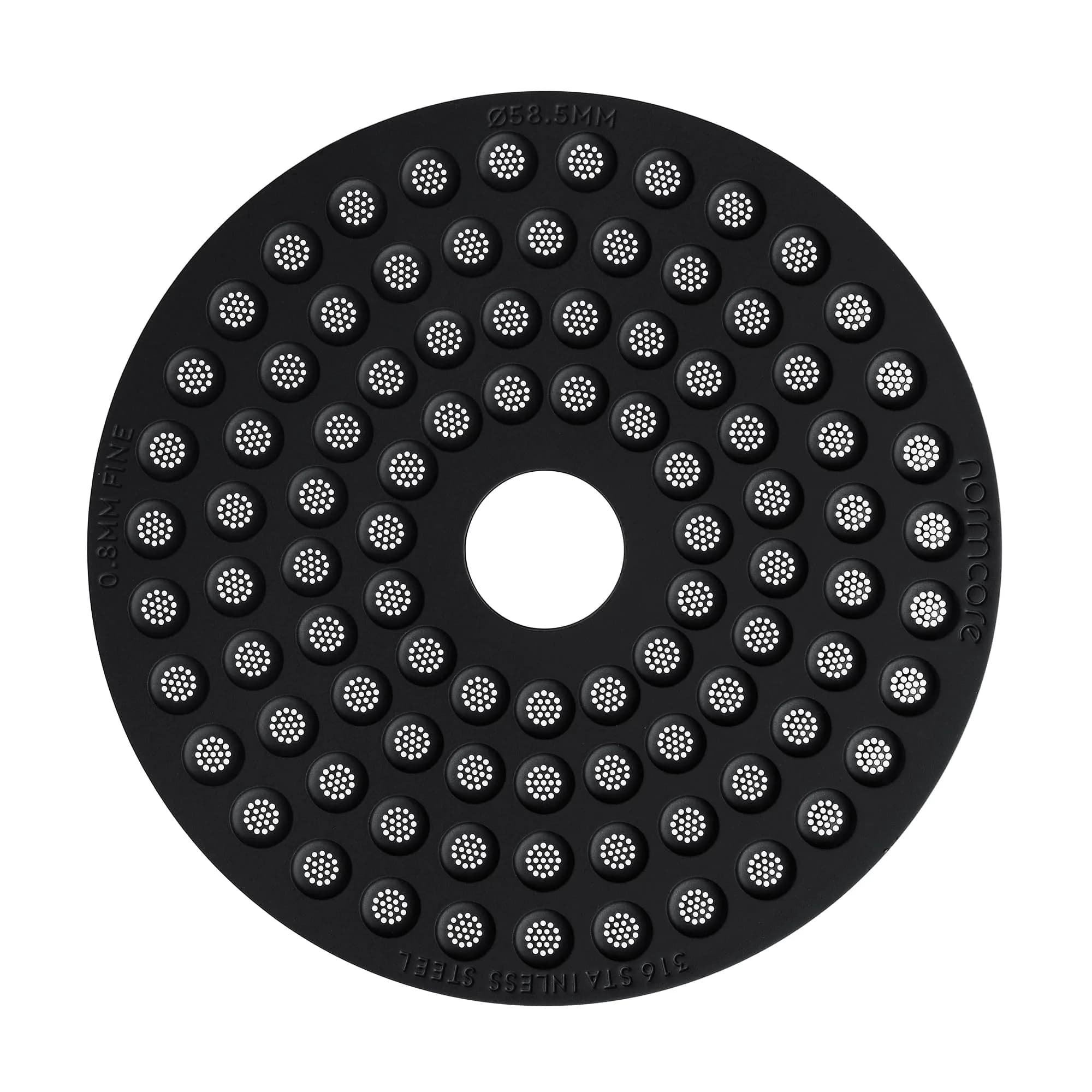 Normcore 58.5mm Espresso Puck Screen with Round Hole | Ultra-Slim 0.8mm Stainless Steel Coffee Filter Suitable for La Marzocco/Gaggia