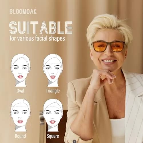 Bloomoak Blue Light Blocking Glasses - Amber Lens - Unisex Adult - 145mm Arm | Filters 99% Harmful Blue Light thumbnail 8