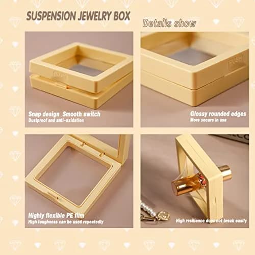 ailison 3D Floating Frame Display Stands, 12PCS White, 10.99 cm (4.33 in) | Pack of 12 Stackable Jewelry Organizers thumbnail 5