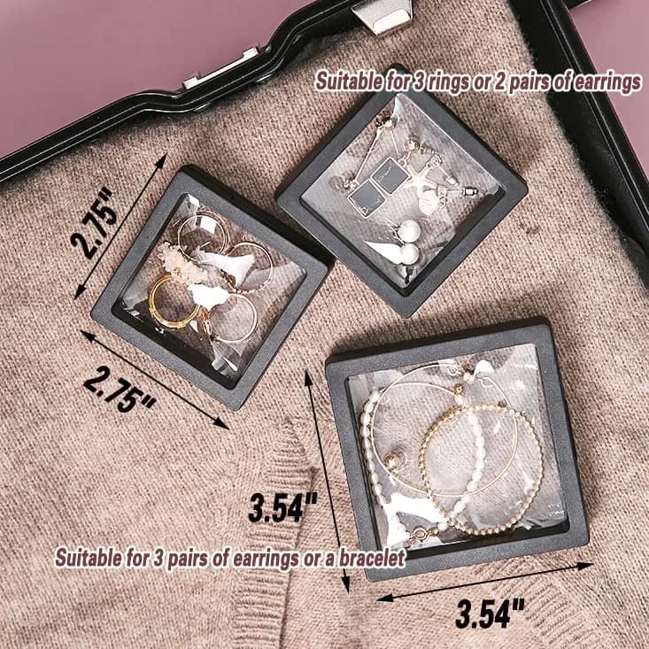 ailison 3D Floating Frame Display Stand White 12-Pack | Organize Jewelry, Medals & Collectibles thumbnail 11
