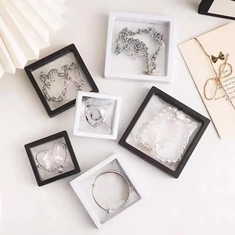 ailison 3D Floating Frame Display Stand White 12-Pack | Organize Jewelry, Medals & Collectibles thumbnail 3