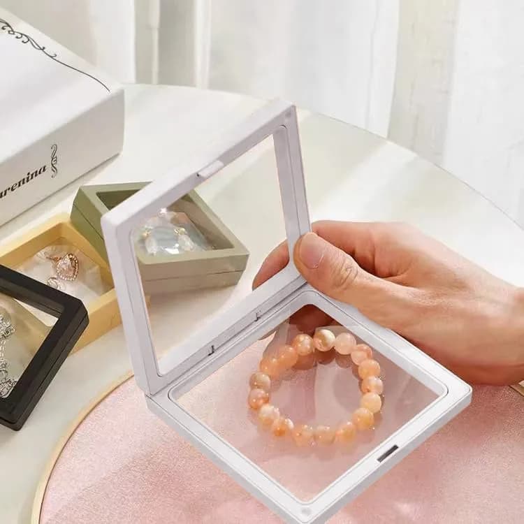 ailison 3D Floating Frame Display Stand White 12-Pack | Organize Jewelry, Medals & Collectibles thumbnail 4