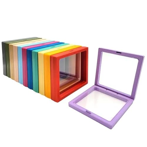 ailison 3D Floating Frame Display Stand 10.99 cm (4.33 inches) | Pack of 12 for Jewelry, Medals, Coins thumbnail 1