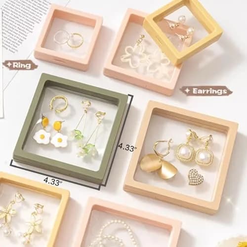 ailison 3D Floating Frame Display Stand 10.99 cm (4.33 inches) | Pack of 12 for Jewelry, Medals, Coins thumbnail 7