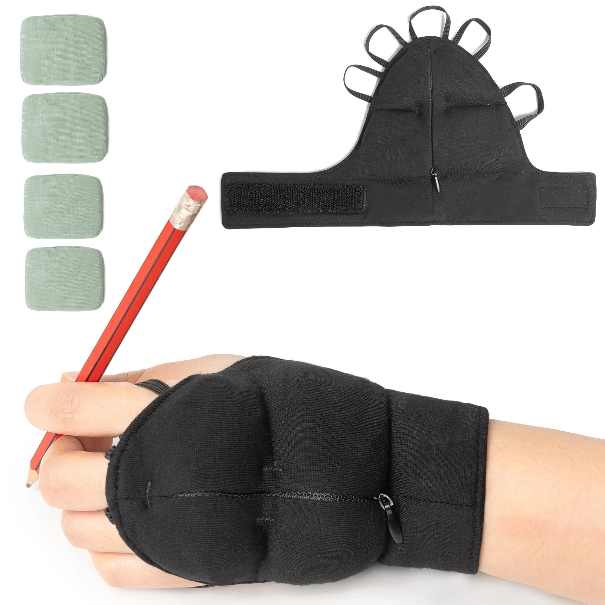 Noah Baby Weighted Gloves for Tremors | Adjustable Hand Support for Parkinson's & Hand Stability (M-Left Hand)