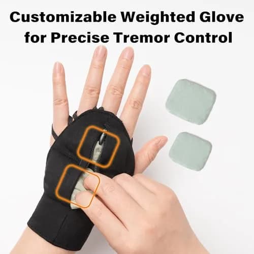 Noah Baby Weighted Gloves for Tremors | Adjustable Hand Support for Parkinson's & Hand Stability (M-Left Hand) thumbnail 2