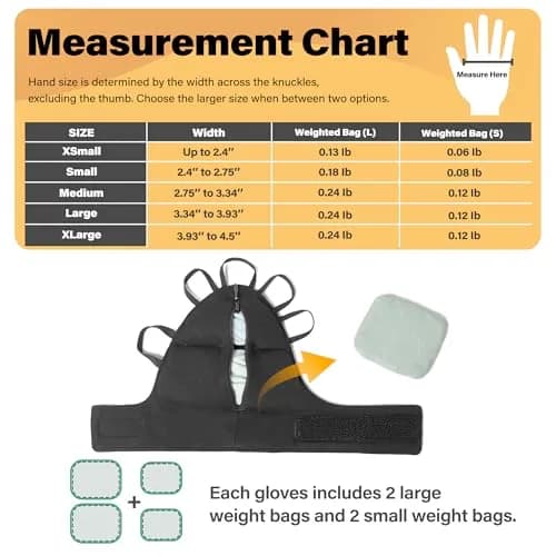 Noah Baby Weighted Gloves for Tremors | Adjustable Hand Stability Aid, 2.4-4.5" Palm, Black thumbnail 7