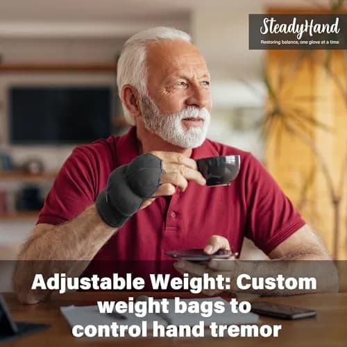Noah Baby Weighted Gloves: Adjustable Hand Tremor Relief for Parkinson's & Wrist Instability thumbnail 5