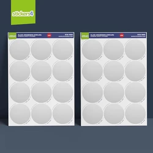 Stickers4 24 Round Frosted Glass Door Stickers | Safety & Awareness, 2" Circles thumbnail 4