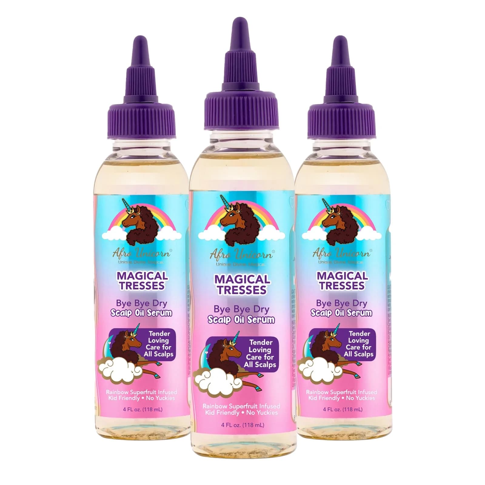 MAGICAL TRESSES Afro Unicorn Scalp Serum 3 Pack | Frizz Control & Hair Nourishment for Women & Kids - main product image