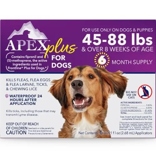 APEX ANIMAL HEALTH Apex Plus Flea & Tick Prevention for Large Dogs 45-88 lbs | 6-Month Supply thumbnail 1