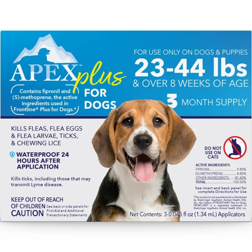 APEX ANIMAL HEALTH Apex Plus Flea & Tick Prevention for Medium Dogs 23-44 lbs | 3-Month Supply