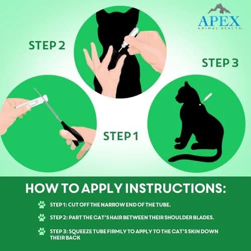 APEX ANIMAL HEALTH Flea & Tick Prevention Drops for Cats >1.5 lbs | 3-Month Supply, Easy & Safe thumbnail 5