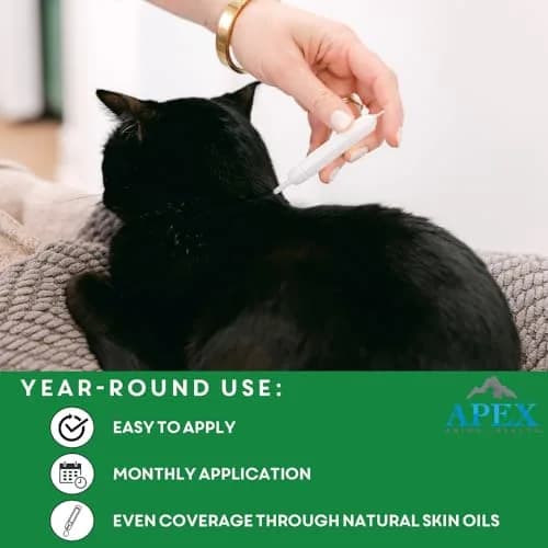APEX ANIMAL HEALTH Flea & Tick Prevention Drops for Cats >1.5 lbs | 3-Month Supply, Easy & Safe thumbnail 6