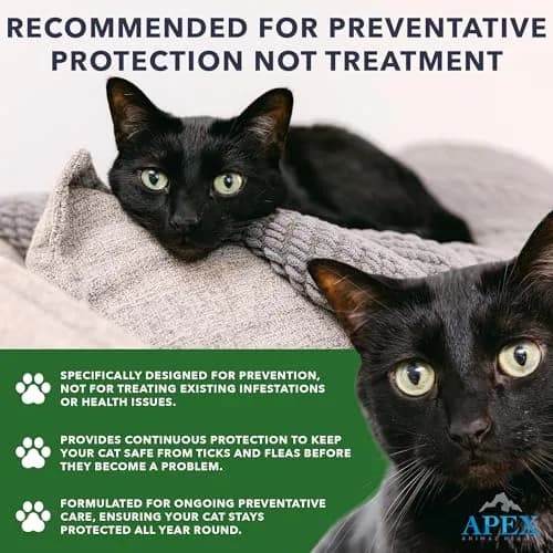 APEX ANIMAL HEALTH Flea & Tick Prevention Drops for Cats >1.5 lbs | 3-Month Supply, Easy & Safe thumbnail 3
