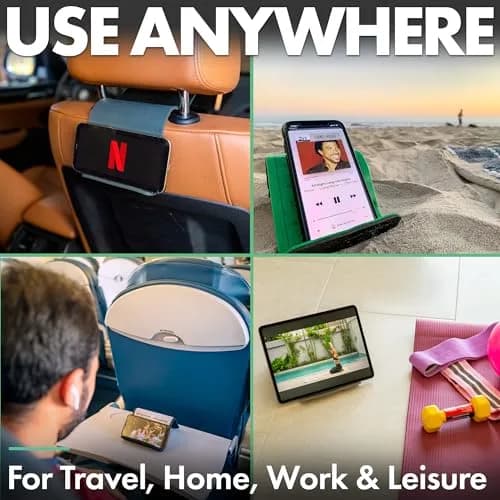Flight Flap Airplane Phone Holder - Foldable Phone Stand for Plane Travel | Flexible, Durable & Compact thumbnail 7