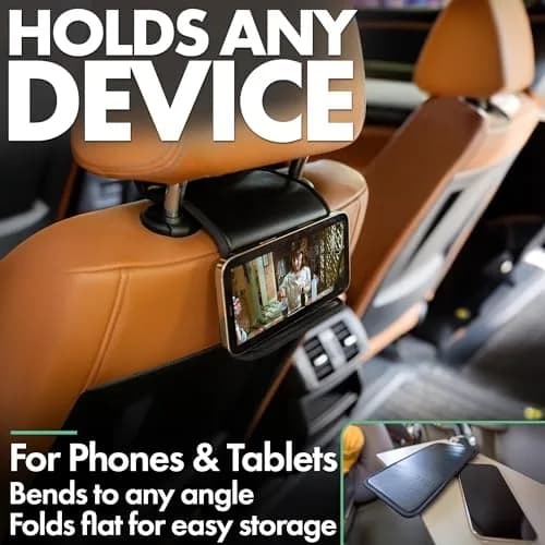 Flight Flap Airplane Phone Holder - Foldable Phone Stand for Plane Travel | Flexible, Vegan Leather, Universal Compatibility thumbnail 4