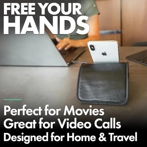 Flight Flap Airplane Phone Holder - Foldable Phone Stand for Plane Travel | Flexible, Vegan Leather, Universal Compatibility thumbnail 3