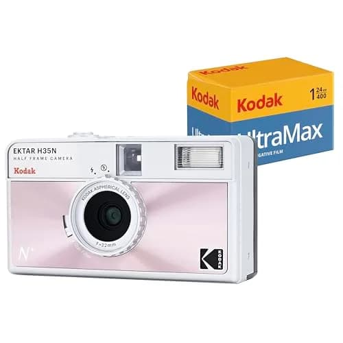 Kodak EKTAR H35N Half Frame Film Camera Bundle with Kodak Ultramax 400/24EXP 35mm Roll Film | Vintage Camera for Film Photography thumbnail 1