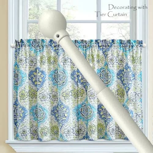 ARNORX Cafe Curtain Rods for French Door 2 Pack, Adjustable 16-28 Inch, 3/8" Diameter, White – Screw Mount & Adhesive thumbnail 4