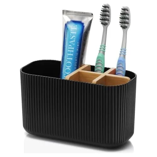 GFWARE Black Toothbrush Holder 5 Slots | Bathroom Organizer Countertop 16.5cm (6.5") thumbnail 1