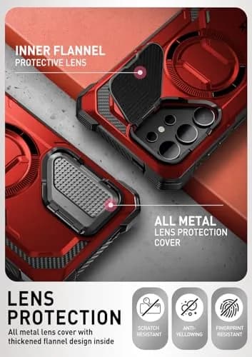 i-Blason Armorbox for Galaxy S24 Ultra Case with Camera Cover Stand & Screen Protector, Red 18.1cm (7.14in) | MagSafe Compatible thumbnail 7