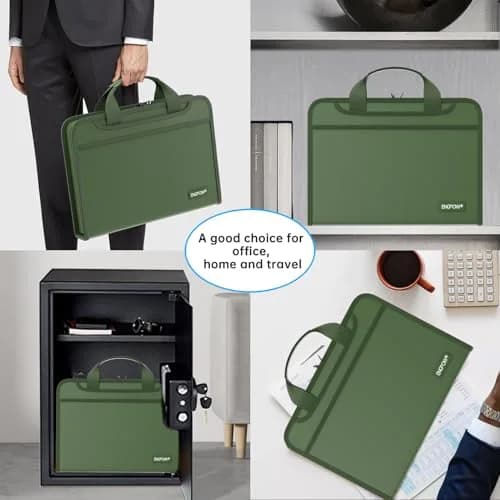 ENGPOW Fireproof Accordion File Organizer 14.2" x 10.4" x 2" | 13 Pockets with Handle & Labels thumbnail 6