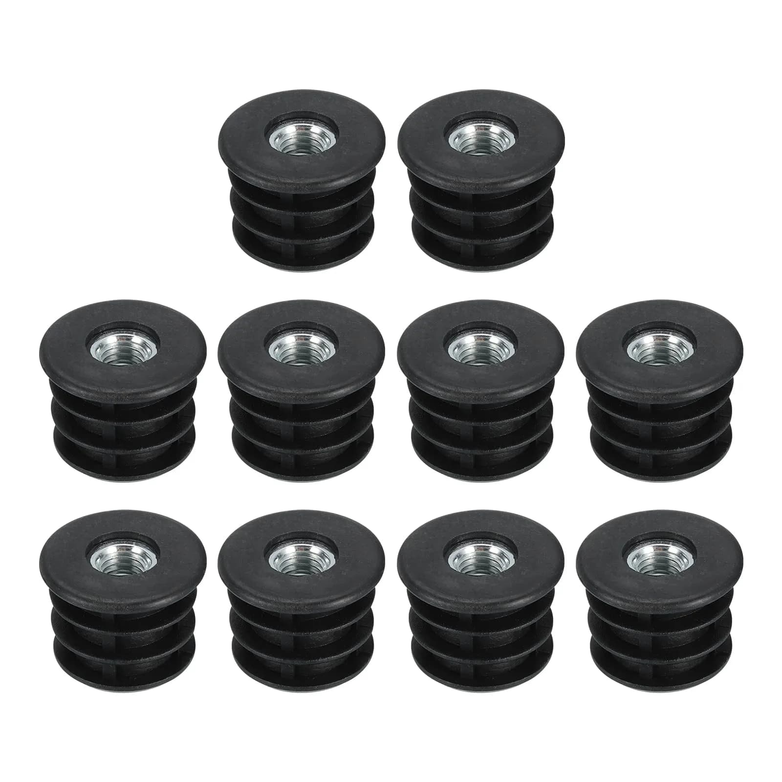 uxcell 10Pcs M8 Thread Round Tube Inserts for Furniture Legs 25mm | Stable Support & Easy Fit - main product image