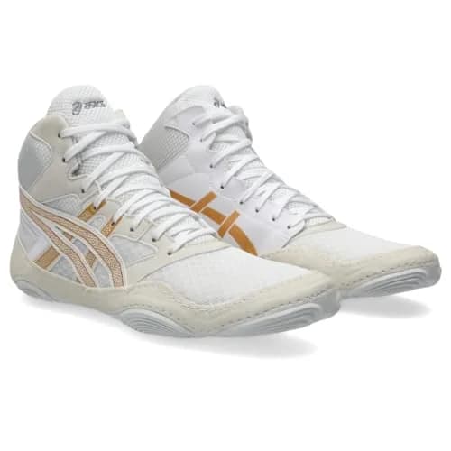 ASICS Men's Snapdown 4 Wrestling Shoes White/Pure Gold 270g (9.5 oz) | Lightweight Breathable Ankle-High Fit thumbnail 2
