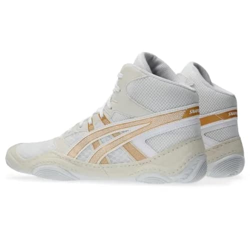 ASICS Men's Snapdown 4 Wrestling Shoes White/Pure Gold 270g (9.5 oz) | Lightweight Breathable Ankle-High Fit thumbnail 3