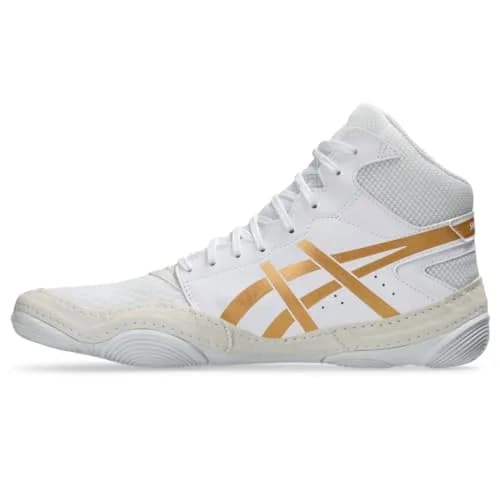 ASICS Men's Snapdown 4 Wrestling Shoes White/Pure Gold 250g (8.7 oz) | Durable High-Top Ankle Support thumbnail 4