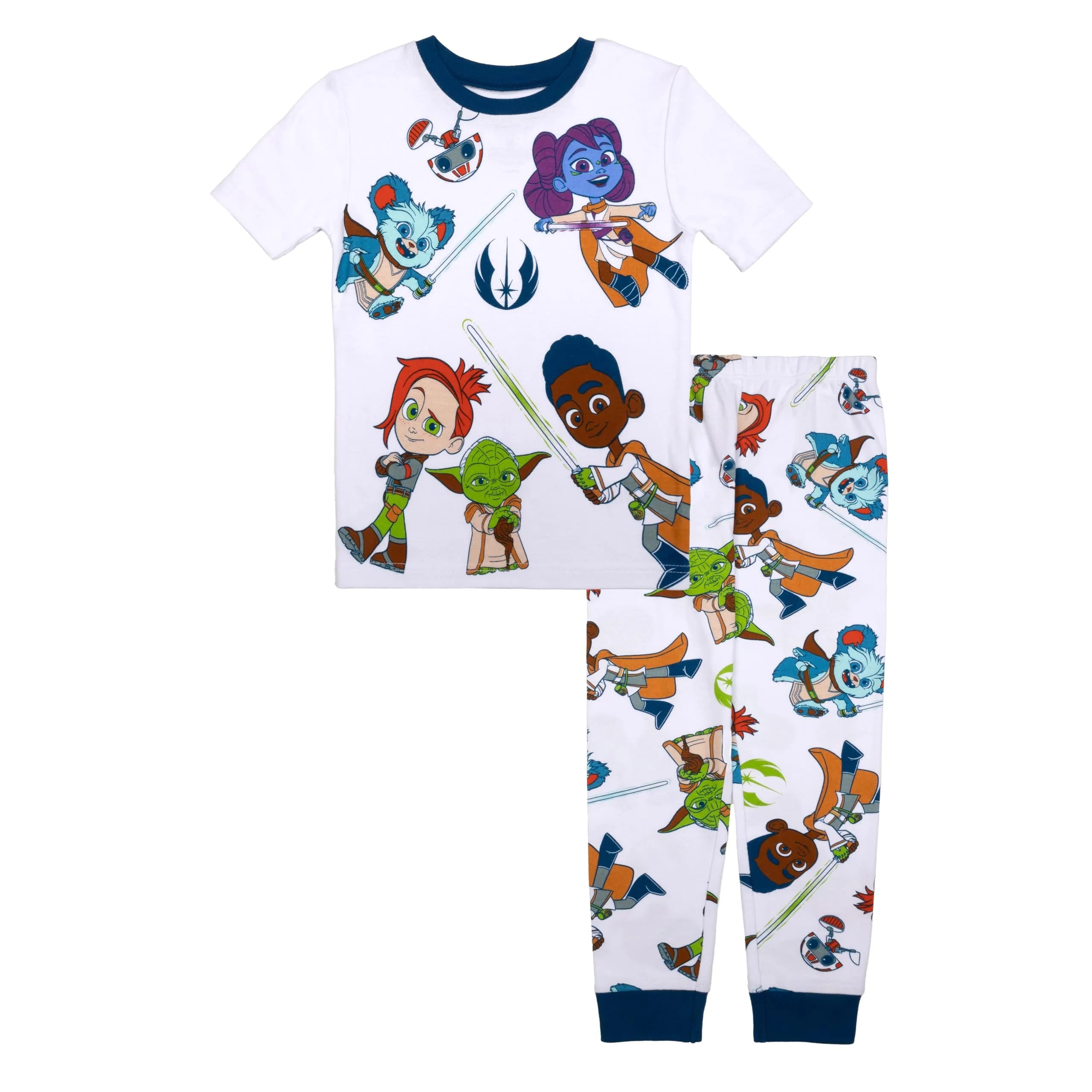STAR WARS Young Jedi Kids' 2-Piece Snug-Fit Cotton Pajama Set, THE FORCE IS WITH US, 8 | Comfortable & Soft for Kids - main product image