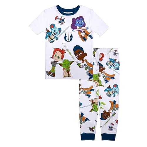 STAR WARS Young Jedi Kids' 2-Piece Snug-Fit Cotton Pajama Set, Size 6 | Officially Licensed Lucas Merchandise thumbnail 1