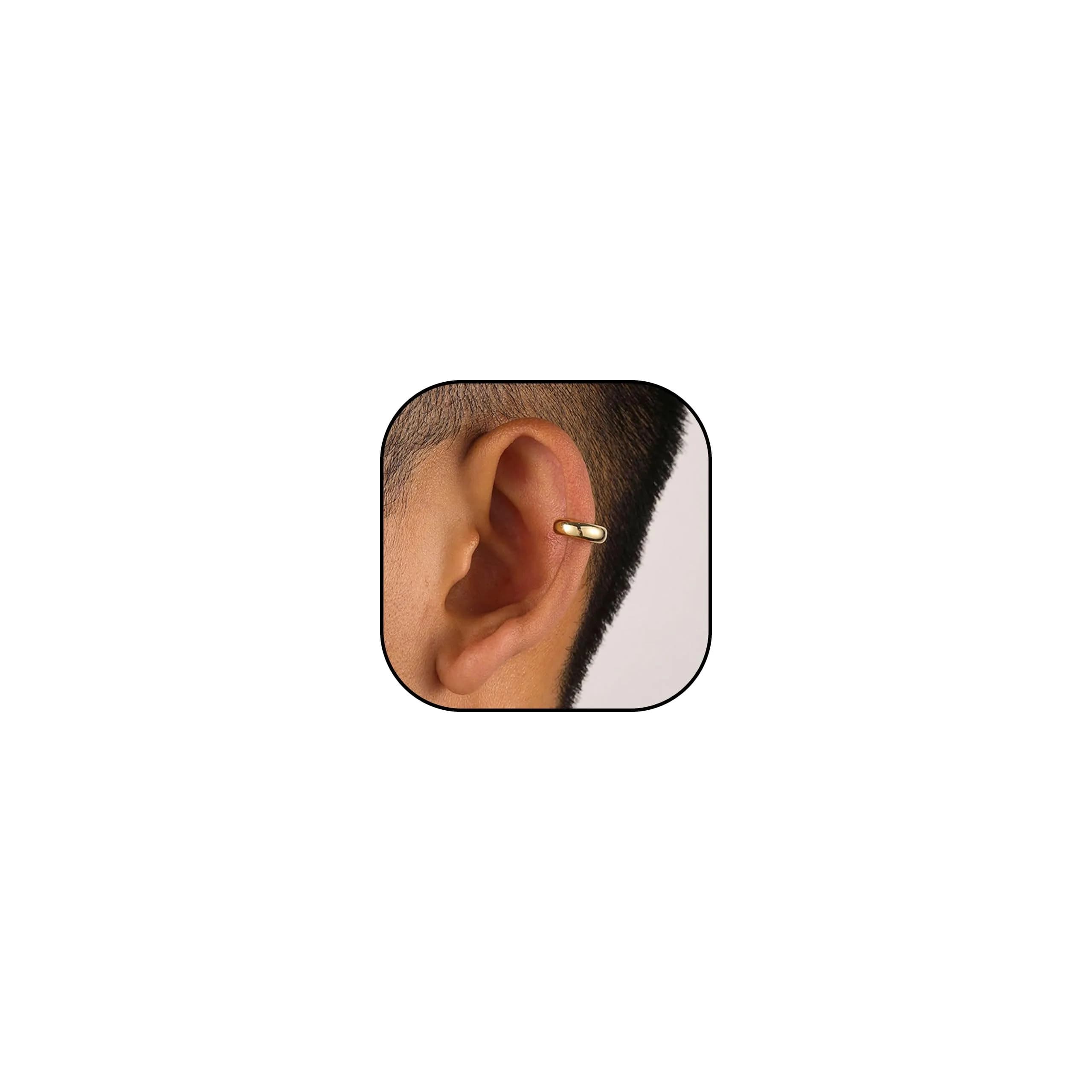 KummerSaprk Ear Cuffs Non Piercing Chunky Gold Fake Earrings Adjustable | Trendy Jewelry for Women — F1:Gold Ear Cuff