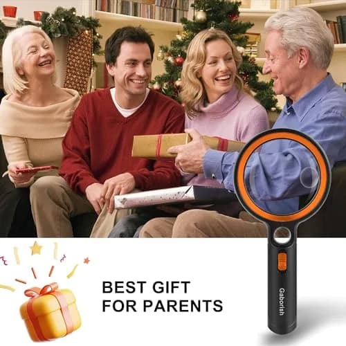 GABORISH Handheld Illuminated Magnifying Glass with 30 LED Lights, 10X 20X 45X Magnification, 8.9cm (3.5 Inch) Lens | Visual Impairment Aid thumbnail 6