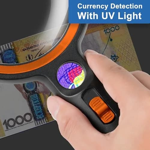 GABORISH Handheld Illuminated Magnifying Glass with 30 LED Lights, 10X 20X 45X Magnification, 8.9cm (3.5 Inch) Lens | Visual Impairment Aid thumbnail 8
