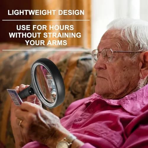 GABORISH Handheld Illuminated Magnifying Glass with 30 LED Lights, 10X 20X 45X Magnification, 8.9cm (3.5 Inch) Lens | Visual Impairment Aid thumbnail 2