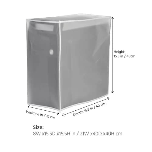 SZBRO Lightweight Waterproof PC Tower Dust Cover 81.5x40x40 cm | See-Through Design thumbnail 2
